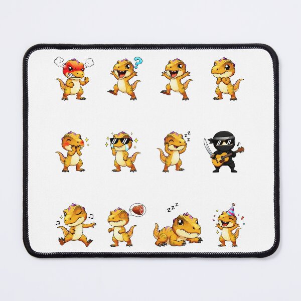 Item preview, Cute Tyrannosaurus Rex Dinosaur Sticker Pack Emojis designed and sold by RamyGallery.