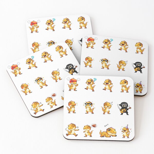 Item preview, Cute Tyrannosaurus Rex Dinosaur Sticker Pack Emojis designed and sold by RamyGallery.