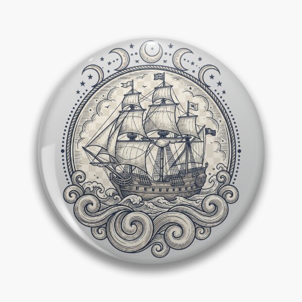Item preview, Mystic Vintage Sailing Ship & Celestial Moon Phases designed and sold by Ortsas.