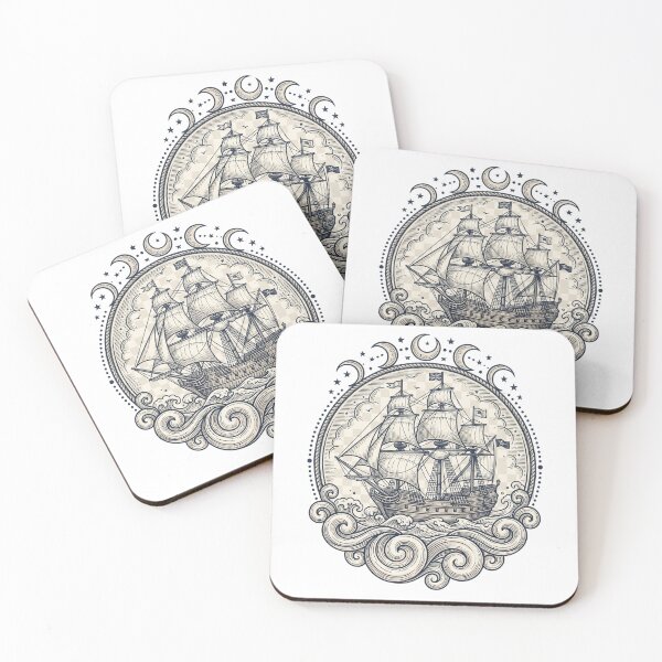 Item preview, Mystic Vintage Sailing Ship & Celestial Moon Phases designed and sold by Ortsas.