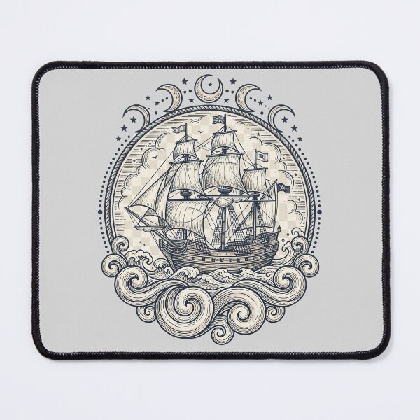 Item preview, Mystic Vintage Sailing Ship & Celestial Moon Phases designed and sold by Ortsas.