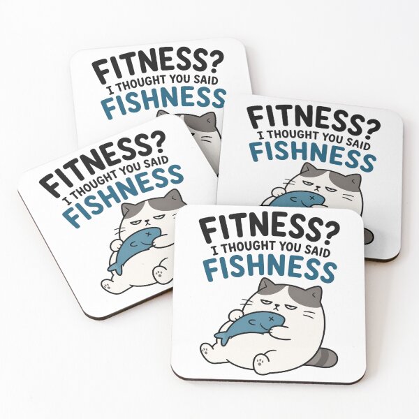 Item preview, Fitness? i thought you said fishness fat cat funny designed and sold by vecart34.