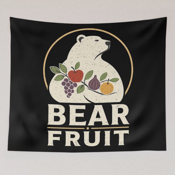Item preview, Vintage Style Bear Fruit Polar Bear Graphic Illustration Healthy Diet Vegan Gift designed and sold by Daisy Grimes.