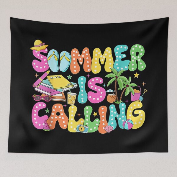 Item preview, Retro Summer Is Calling Colorful Groovy Beach Vacation Sunshine Vibes Holiday Gift designed and sold by Daisy Grimes.