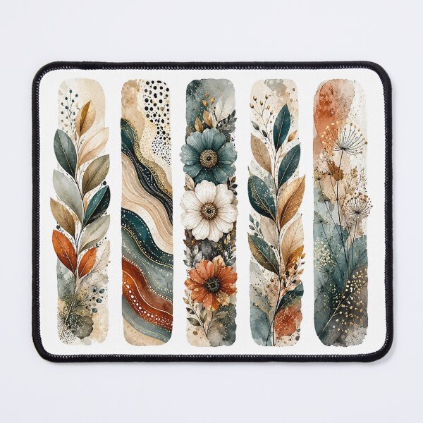 Item preview, Boho Botanical Bookmark Set Watercolor designed and sold by PetalGarden.