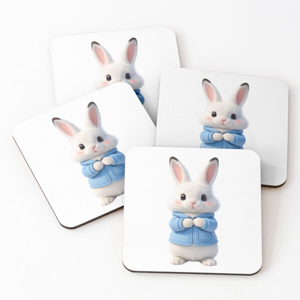 Item preview, Cute White Bunny in Blue Hoodie Aesthetic Art designed and sold by lovelistivkaa.