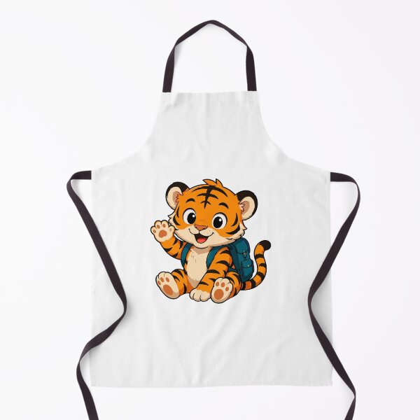 Item preview, Cute Tiger Cub with Backpack Cartoon designed and sold by Krincydigitalart.