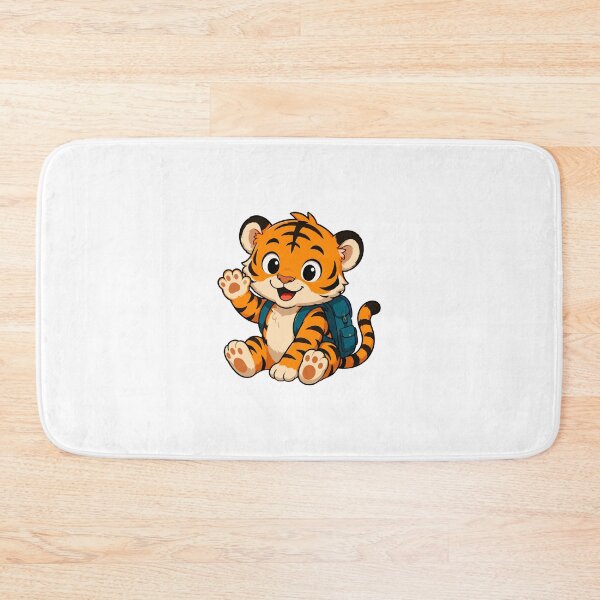 Item preview, Cute Tiger Cub with Backpack Cartoon designed and sold by Krincydigitalart.