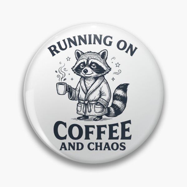 Item preview, Running On Coffee And Chaos Tired Raccoon Vintage designed and sold by JossDesign15.