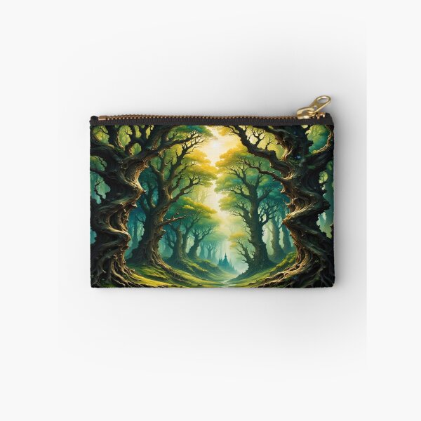 Item preview, Enchanted forest path with golden light and ancient trees along a clear, tranquil stream. designed and sold by FotoworldEdel.