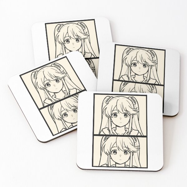 Item preview, Anime - Girl Two Poses Beige Background designed and sold by AnimeShin.