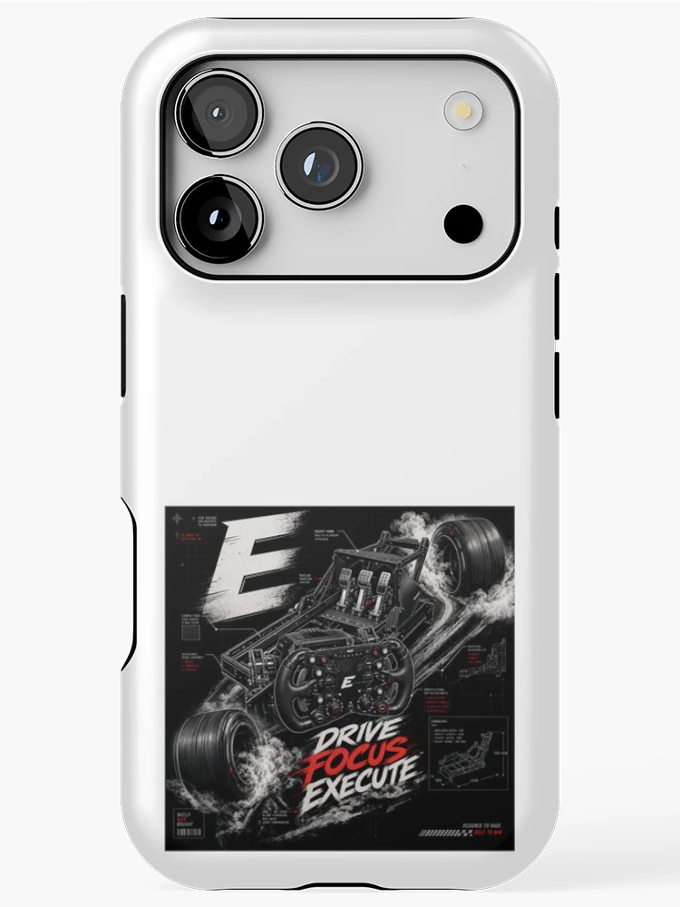 Thumbnail 1 of 4, iPhone Case, SIM Racing Division – Pro Racing Simulator Wheel Blueprint Design designed and sold by VibeHubStudio.