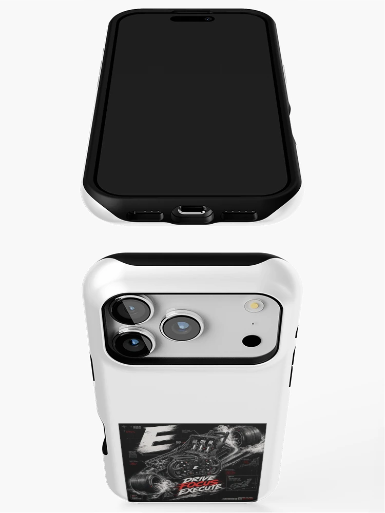 Thumbnail 3 of 4, iPhone Case, SIM Racing Division – Pro Racing Simulator Wheel Blueprint Design designed and sold by VibeHubStudio.