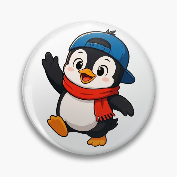 Item preview, Cute Penguin with Cap and Scarf Cartoon designed and sold by Krincydigitalart.
