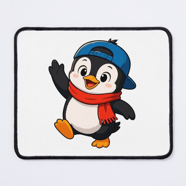 Item preview, Cute Penguin with Cap and Scarf Cartoon designed and sold by Krincydigitalart.