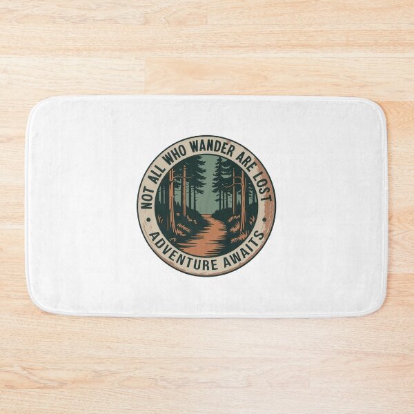 Item preview, Not all who wander are lost forest trail vintage badge wanderlust outdoor art designed and sold by icemanphotos.