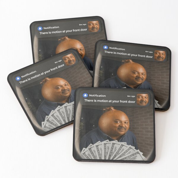 Item preview, Funny Ring Doorbell Notification Onion Face Meme With Cash Money Security designed and sold by Phil Ben.