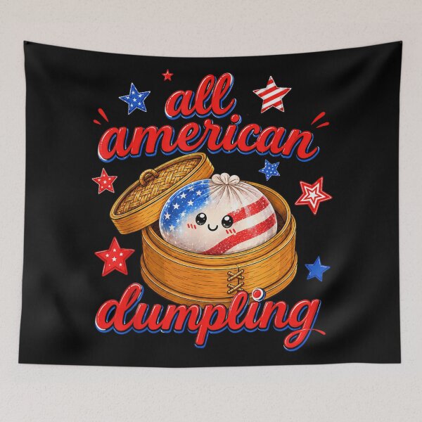 Item preview, Cute Kawaii All American Dumpling Patriotic Asian Food Patriotic Fourth Of July designed and sold by Phil Ben.
