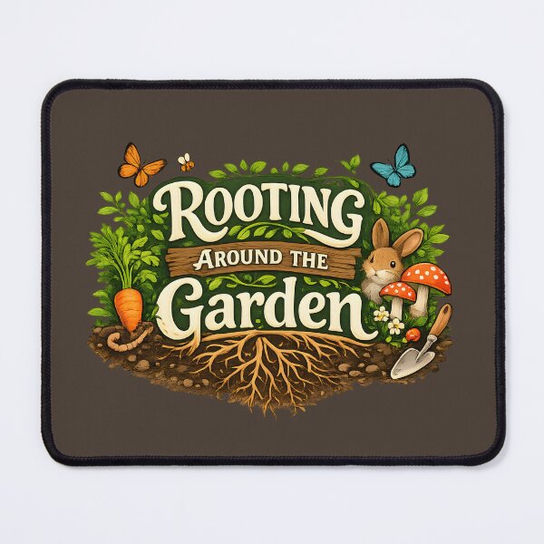 Item preview, Rooting Around the Garden – Whimsical Gardening Bunny & Nature Lover Design designed and sold by blankTeeShirt.
