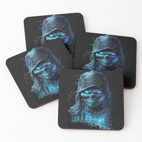 Item preview, Cyber Reaper – Neon Skull of the Future designed and sold by RAYBIL.