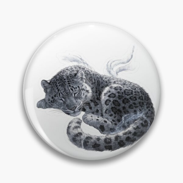 Item preview, snow leopard sleeping designed and sold by CozyAnimalArt.