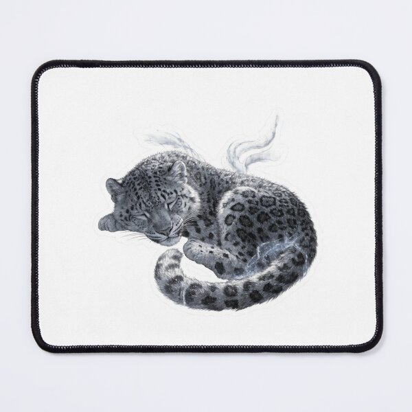 Item preview, snow leopard sleeping designed and sold by CozyAnimalArt.