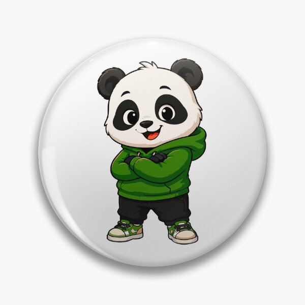 Item preview, Cute Panda in Green Hoodie Cartoon Character designed and sold by Krincydigitalart.