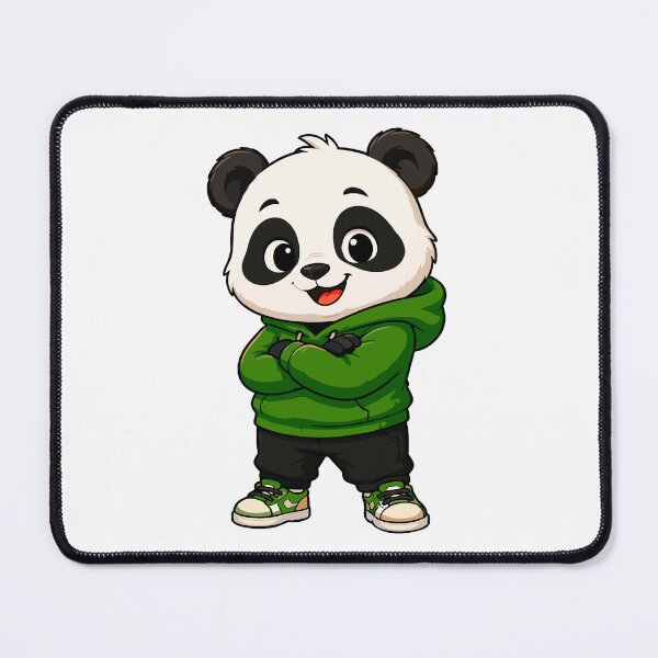 Item preview, Cute Panda in Green Hoodie Cartoon Character designed and sold by Krincydigitalart.
