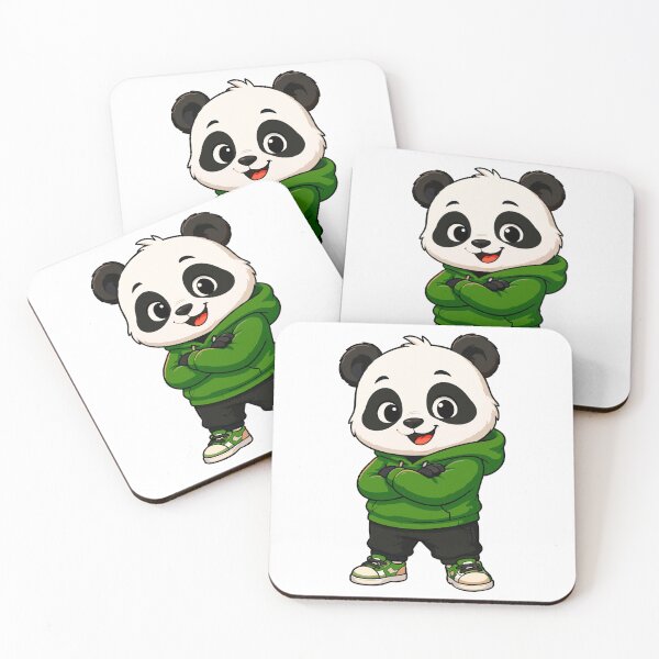 Item preview, Cute Panda in Green Hoodie Cartoon Character designed and sold by Krincydigitalart.