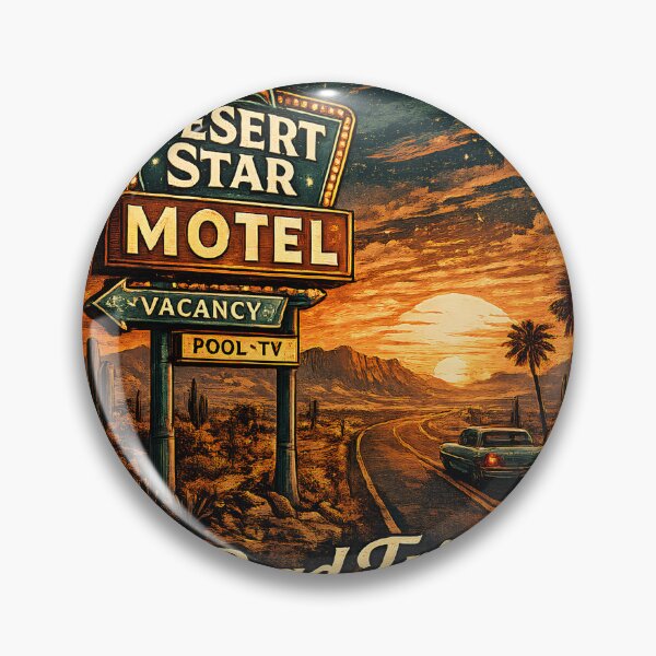 Item preview, Desert Star Motel – Road Trip Americana Vintage Travel Design designed and sold by Fishartpoint.