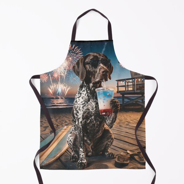 Item preview, Patriotic German Shorthaired Pointer Dog Drinking Red White Blue Drink Beach designed and sold by Phil Ben.