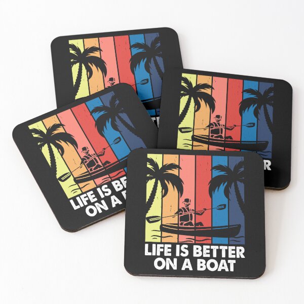 Item preview, Life Is Better On A Boat Retro Kayaking Paddler designed and sold by Gravelpeak Co..