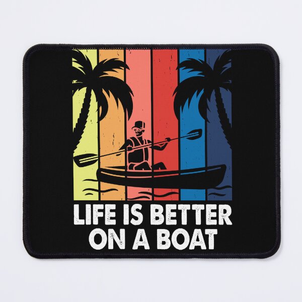 Item preview, Life Is Better On A Boat Retro Kayaking Paddler designed and sold by Gravelpeak Co..