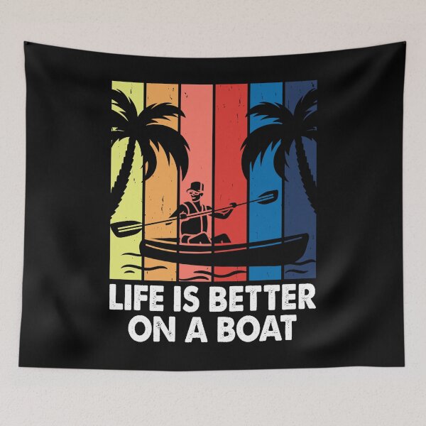 Item preview, Life Is Better On A Boat Retro Kayaking Paddler designed and sold by Gravelpeak Co..