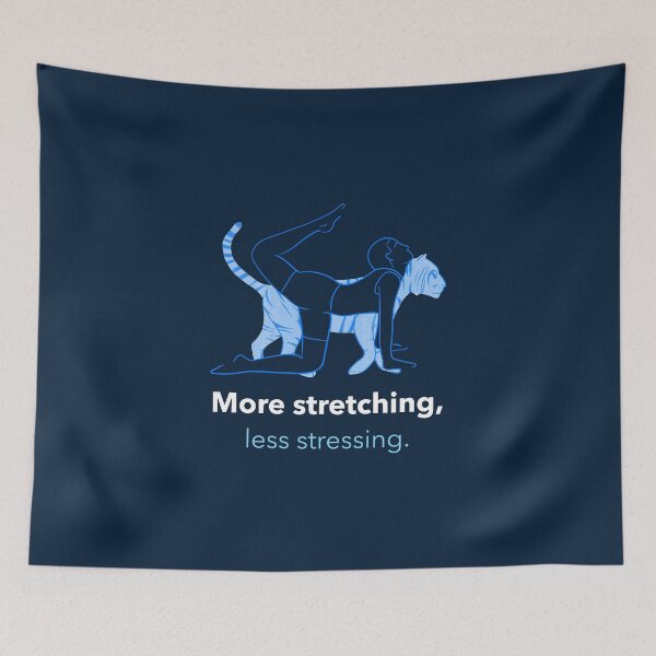 Item preview, More Stretching Less Stressing Tiger Pose Yoga T-Shirt designed and sold by WellspringXflow.