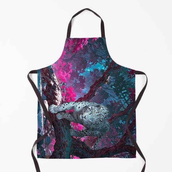 Item preview, Majestic White Leopard in Vibrant Pink Fantasy Forest Art designed and sold by wildhazestudio.