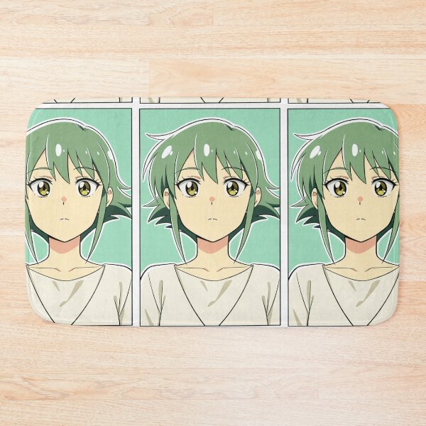 Item preview, Anime - Green Hair Girl Teal Background designed and sold by AnimeShin.
