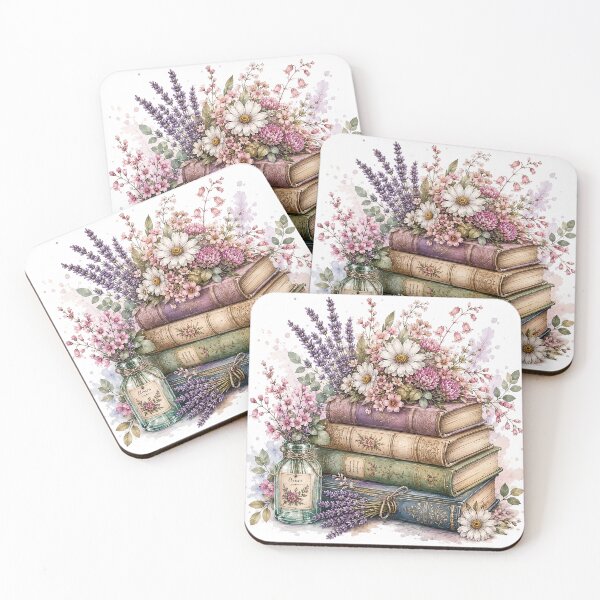 Item preview, Vintage Floral Books Watercolor Art designed and sold by PetalGarden.