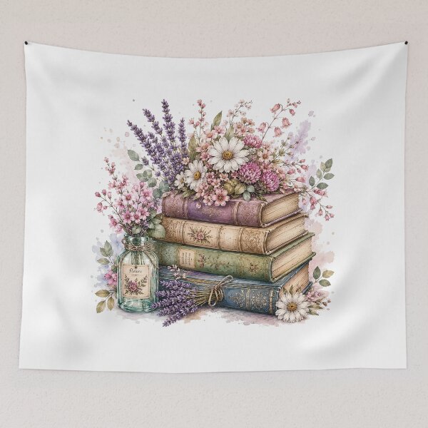 Item preview, Vintage Floral Books Watercolor Art designed and sold by PetalGarden.