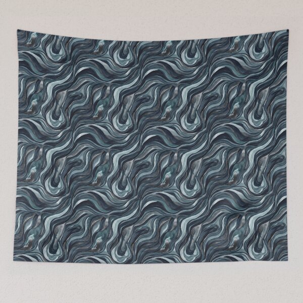 Item preview, Earthy Swirl Midnight Ocean Abstract designed and sold by MythicCotton.