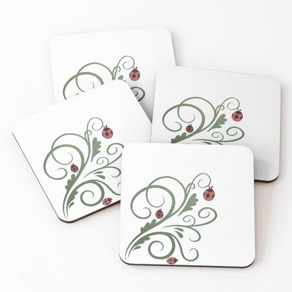 Item preview, Whimsical ladybug vector flourish swirls  designed and sold by Variety Arts.
