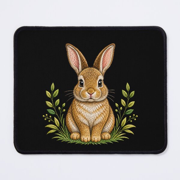 Item preview, Rabbit Meadow Friend Embroidery | Cute Woodland Bunny Nature Art designed and sold by ColorSplash123.