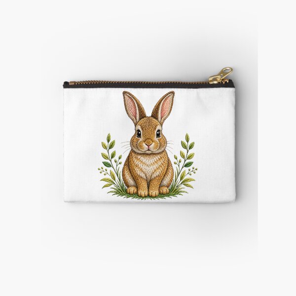 Item preview, Rabbit Meadow Friend Embroidery | Cute Woodland Bunny Nature Art designed and sold by ColorSplash123.