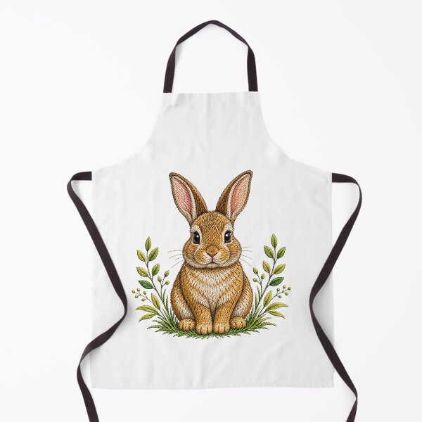 Item preview, Rabbit Meadow Friend Embroidery | Cute Woodland Bunny Nature Art designed and sold by ColorSplash123.