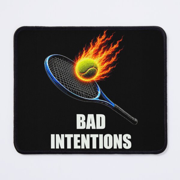 Item preview, Bad Intentions Flaming Tennis Ball Fire Racket Intense Athletic Graphic Art designed and sold by Serene woods.