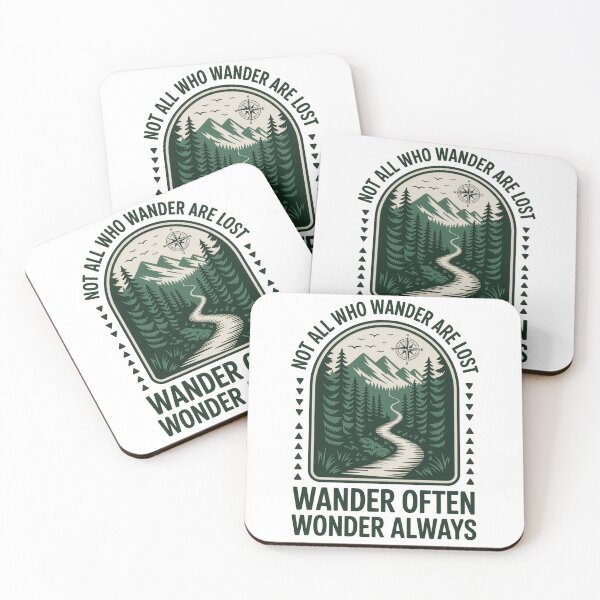 Item preview, Not all who wander are lost wander often wonder always forest mountain arch badge designed and sold by icemanphotos.