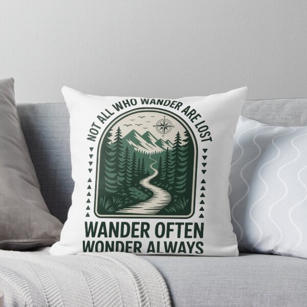 Item preview, Not all who wander are lost wander often wonder always forest mountain arch badge designed and sold by icemanphotos.