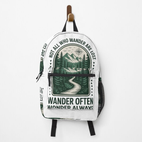 Item preview, Not all who wander are lost wander often wonder always forest mountain arch badge designed and sold by icemanphotos.