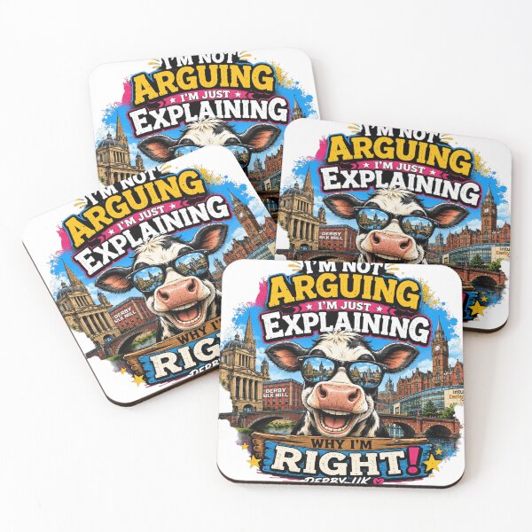 Item preview, I’m Not Arguing I’m Just Explaining Why I’m Right Cow T-Shirt – Funny Derby UK Farm Animal Graphic Tee designed and sold by Sushikidsntoddlers.