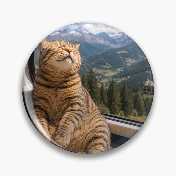 Item preview, Mountain Cable Car Cat designed and sold by LovelyCatGalaxy.